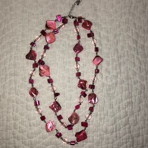 Chicos pink stone necklace